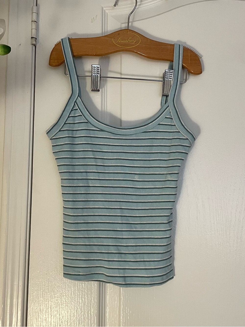 Ribbed Tank Top - Blue Striped